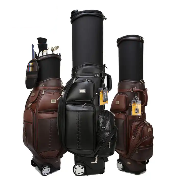Customized hohe Kapazität kann 13-14 Clubs Männer echte Ledergolftasche halten