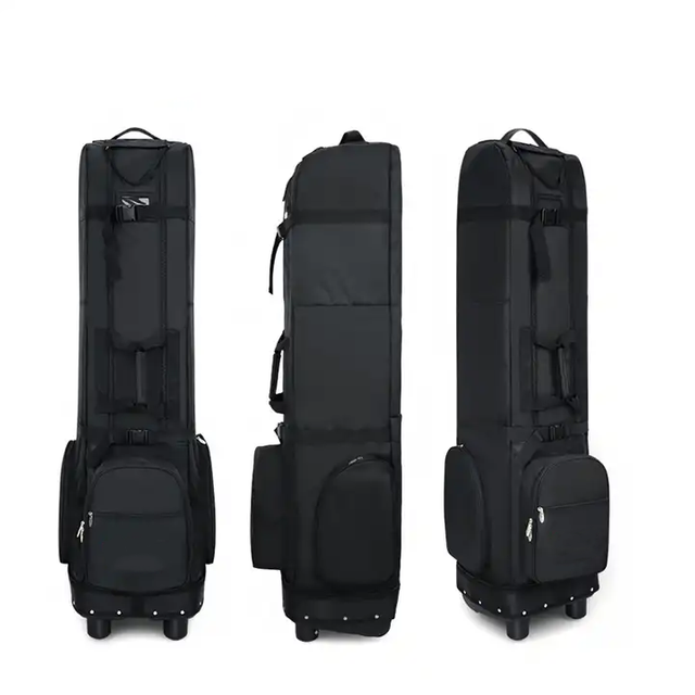 Golfreisetasche mit Rädern Langlebig Nylon wasserdichte schwarze Golf -Reise -Cover -Bag -Tour Golfbeutel