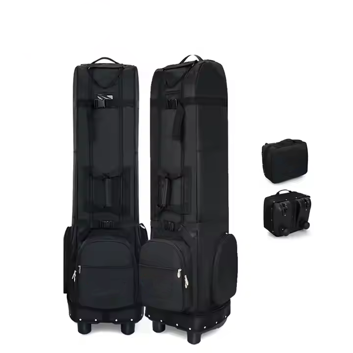 Golfreisetasche mit Rädern Langlebig Nylon wasserdichte schwarze Golf -Reise -Cover -Bag -Tour Golfbeutel