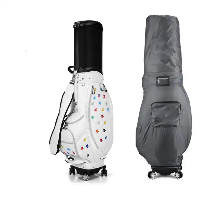 Custom Tour Golf -Tasche weiße Golftasche mit Rädern